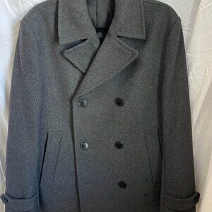 Dark Gray Wool Pea Coat H&M